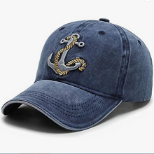 Load image into Gallery viewer, Merchant Navy Anchor Denim Unisex Caps for Mariners - Premium Quality
