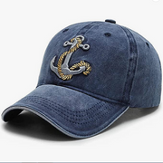 Merchant Navy Anchor Denim Unisex Caps for Mariners - Premium Quality