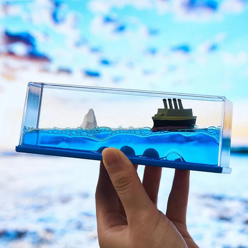 Blue Wave Titanic Ship Car Dashboard Accessory