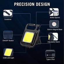 Load image into Gallery viewer, Mini LED Flashlight Keychain Rechargeable with USB Portable Pocket Light with Folding Bracket and Magnet
