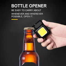 Load image into Gallery viewer, Mini LED Flashlight Keychain Rechargeable with USB Portable Pocket Light with Folding Bracket and Magnet
