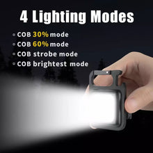 Load image into Gallery viewer, Mini LED Flashlight Keychain Rechargeable with USB Portable Pocket Light with Folding Bracket and Magnet
