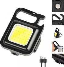 Load image into Gallery viewer, Mini LED Flashlight Keychain Rechargeable with USB Portable Pocket Light with Folding Bracket and Magnet
