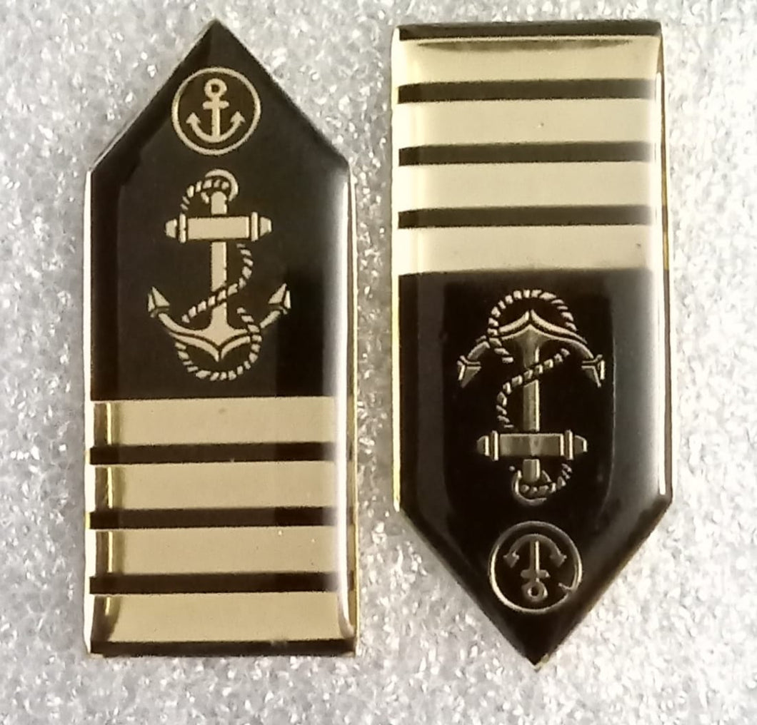 Lapel Pin type Gorget Collar Badges for Merchant Navy Officers