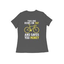 Load image into Gallery viewer, Runs on fat - Women&#39;s Half sleeve round neck T-Shirt
