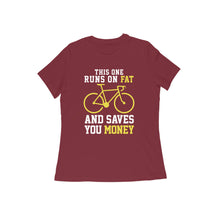 Load image into Gallery viewer, Runs on fat - Women&#39;s Half sleeve round neck T-Shirt
