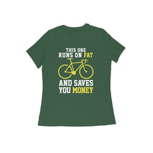 Load image into Gallery viewer, Runs on fat - Women&#39;s Half sleeve round neck T-Shirt
