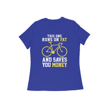 Load image into Gallery viewer, Runs on fat - Women&#39;s Half sleeve round neck T-Shirt

