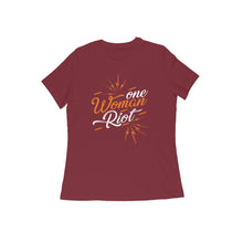 Load image into Gallery viewer, One woman riot - Women&#39;s Half sleeve round neck T-Shirt
