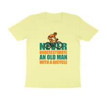 Load image into Gallery viewer, Never under estimate an oldman with a bicycle - Men&#39;s Half sleeve round neck T-Shirt
