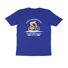 Load image into Gallery viewer, Never underestimate an old man with a cycle - Men&#39;s Half sleeve round neck T-Shirt

