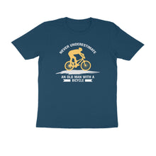 Load image into Gallery viewer, Never underestimate an old man with a cycle - Men&#39;s Half sleeve round neck T-Shirt
