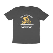Load image into Gallery viewer, Never underestimate an old man with a cycle - Men&#39;s Half sleeve round neck T-Shirt

