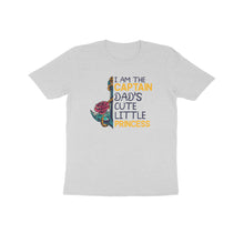Load image into Gallery viewer, I am Captain dad&#39;s cute little princess - Kids unisex half sleeve round neck T-shirt
