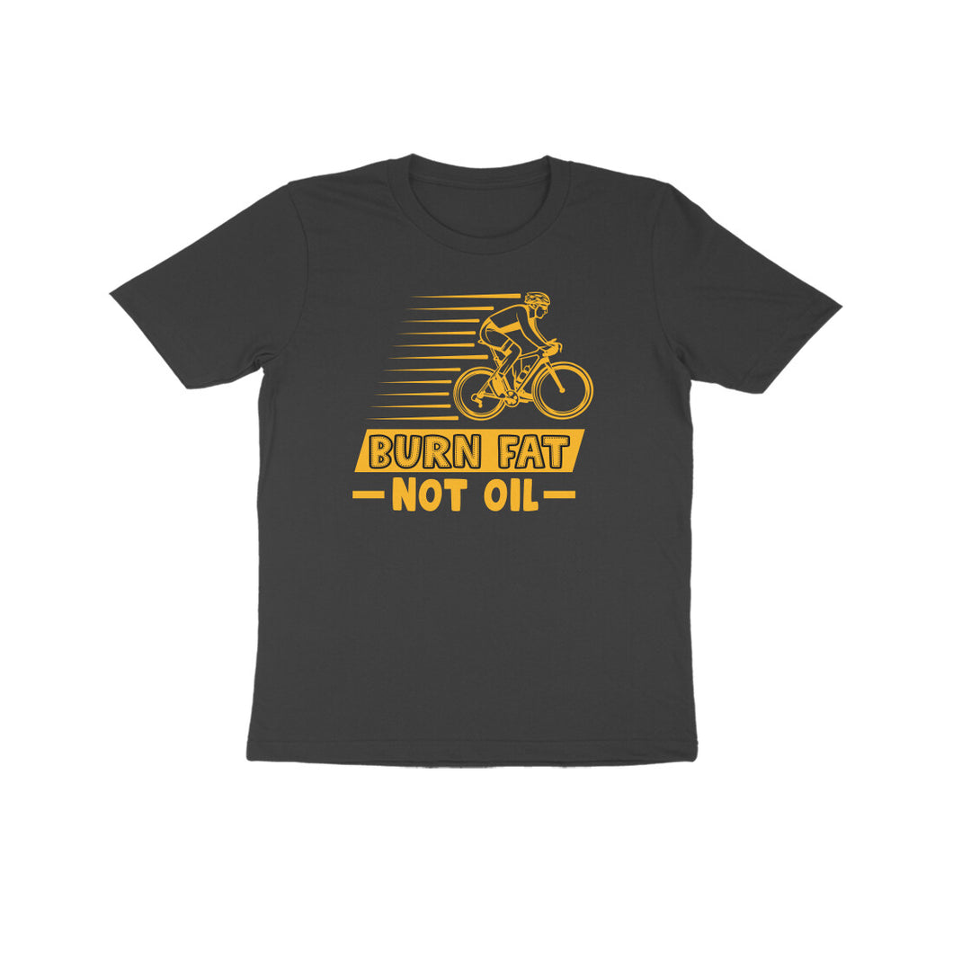 Burn fat not oil cycling- Kids unisex half sleeve round neck T-shirt