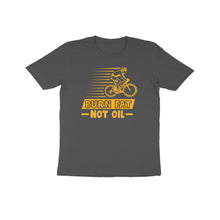 Load image into Gallery viewer, Burn fat not oil cycling- Kids unisex half sleeve round neck T-shirt
