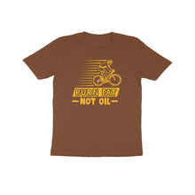 Load image into Gallery viewer, Burn fat not oil cycling- Kids unisex half sleeve round neck T-shirt
