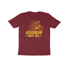 Load image into Gallery viewer, Burn fat not oil cycling- Kids unisex half sleeve round neck T-shirt
