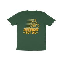 Load image into Gallery viewer, Burn fat not oil cycling- Kids unisex half sleeve round neck T-shirt
