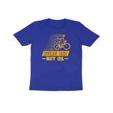 Load image into Gallery viewer, Burn fat not oil cycling- Kids unisex half sleeve round neck T-shirt
