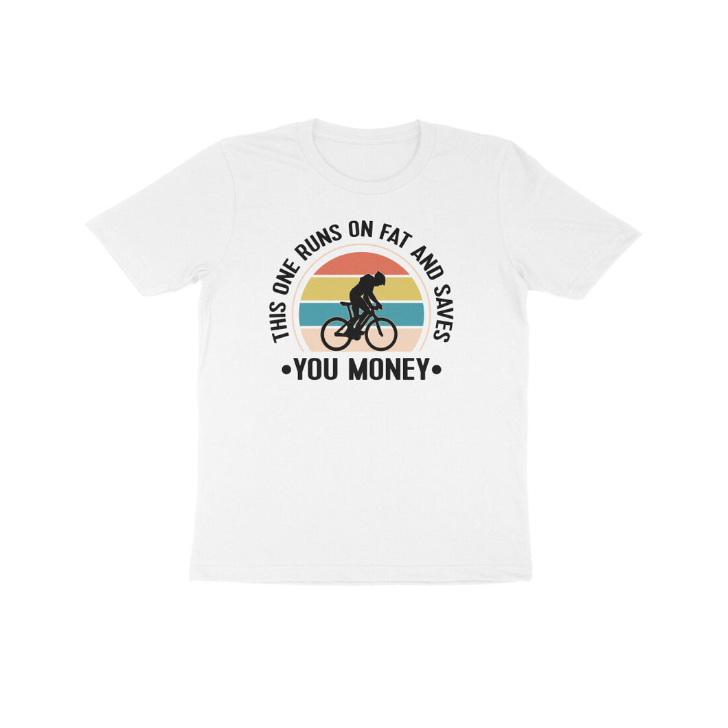 This one runs on fat - Kids unisex half sleeve round neck T-shirt