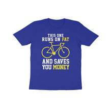 Load image into Gallery viewer, Runs on fat cycle - Kids unisex half sleeve round neck T-shirt
