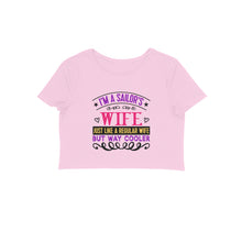 Load image into Gallery viewer, I am a sailors wife - Women&#39;s Crop Top
