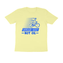 Load image into Gallery viewer, Burn fat not oil - Cyclist - Men&#39;s Half sleeve round neck T-shirt
