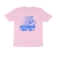 Load image into Gallery viewer, Burn fat not oil - Cyclist - Men&#39;s Half sleeve round neck T-shirt
