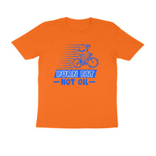 Load image into Gallery viewer, Burn fat not oil - Cyclist - Men&#39;s Half sleeve round neck T-shirt
