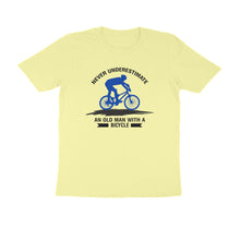Load image into Gallery viewer, Never underestimate an oldman - Cyclist - Men&#39;s Half sleeve round neck T-shirt
