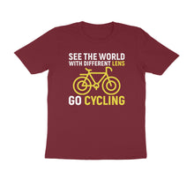 Load image into Gallery viewer, See the world with different lens go cycling - Men&#39;s Half sleeve round neck T-Shirt
