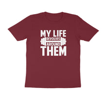 Load image into Gallery viewer, My life revolves around them Gym - Men&#39;s Half sleeve round neck T-Shirt
