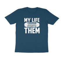 Load image into Gallery viewer, My life revolves around them Gym - Men&#39;s Half sleeve round neck T-Shirt
