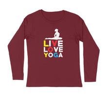 Load image into Gallery viewer, Live love yoga - Men&#39;s full sleeve round neck T-shirt
