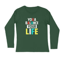 Load image into Gallery viewer, Yoga balance your life - Men&#39;s full sleeve round neck T-shirt
