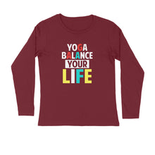 Load image into Gallery viewer, Yoga balance your life - Men&#39;s full sleeve round neck T-shirt
