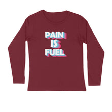 Load image into Gallery viewer, Pain is fuel - Men&#39;s full sleeve round neck T-shirt

