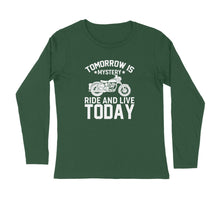 Load image into Gallery viewer, Tomorrow is mystery ride and live today - Men&#39;s full sleeve round neck T-shirt
