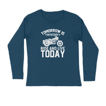 Load image into Gallery viewer, Tomorrow is mystery ride and live today - Men&#39;s full sleeve round neck T-shirt
