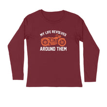 Load image into Gallery viewer, My life revolves around bike - Men&#39;s full sleeve round neck T-shirt
