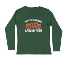 Load image into Gallery viewer, My life revolves around bike - Men&#39;s full sleeve round neck T-shirt
