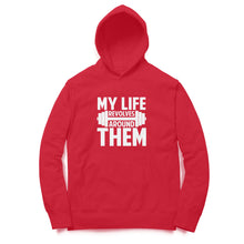 Load image into Gallery viewer, My life revolves around gym - Unisex Hoodie
