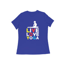 Load image into Gallery viewer, Live love yoga - Women&#39;s half sleeve round neck T-shirt
