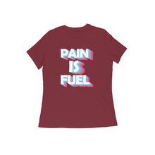 Load image into Gallery viewer, Pain is fuel - Women&#39;s half sleeve round neck T-shirt
