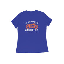 Load image into Gallery viewer, My life revolves around bike - Women&#39;s half sleeve round neck T-shirt

