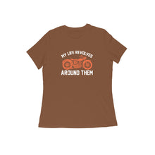Load image into Gallery viewer, My life revolves around bike - Women&#39;s half sleeve round neck T-shirt
