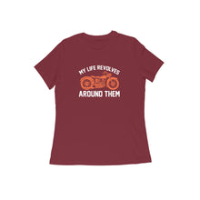 Load image into Gallery viewer, My life revolves around bike - Women&#39;s half sleeve round neck T-shirt
