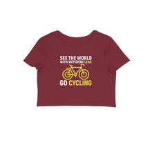 Load image into Gallery viewer, See the world with different lens go cycling - Women&#39;s Crop Top
