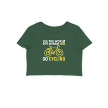 Load image into Gallery viewer, See the world with different lens go cycling - Women&#39;s Crop Top
